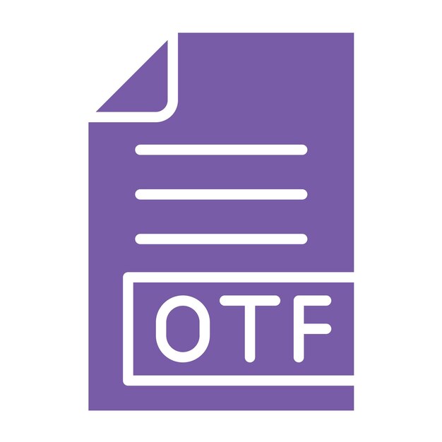 Ilustración del diseño del icono vectorial OTF