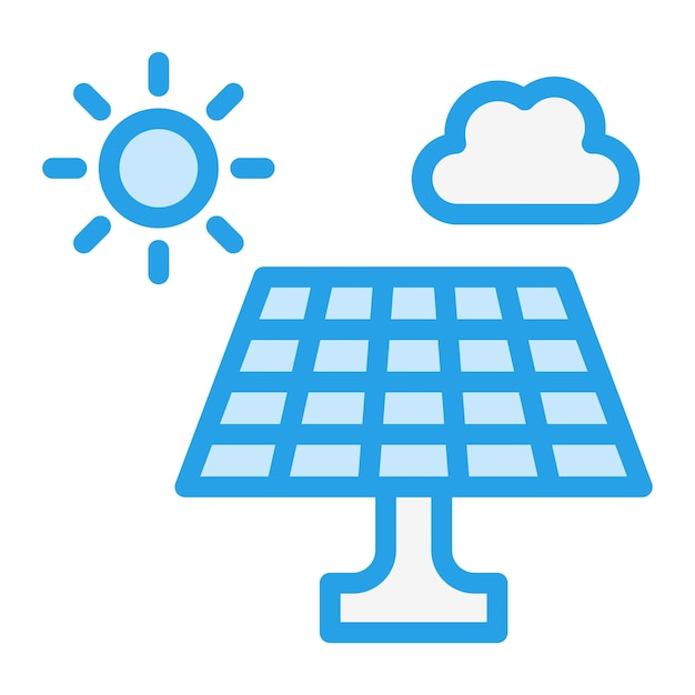 Ilustración del diseño del icono vectorial del panel solar