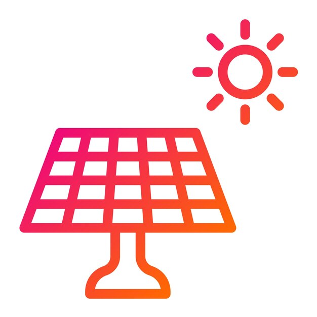 Ilustración del diseño del icono vectorial del panel solar