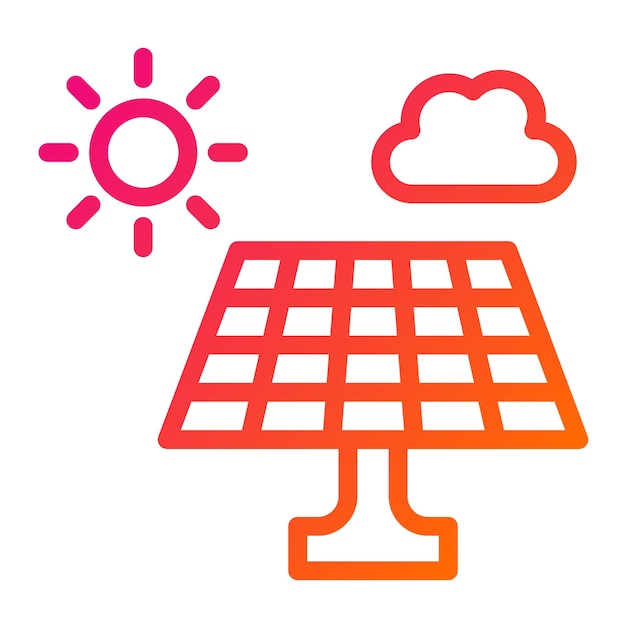 Ilustración del diseño del icono vectorial del panel solar