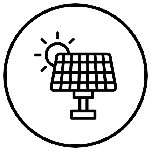 Ilustración del diseño del icono vectorial del panel solar