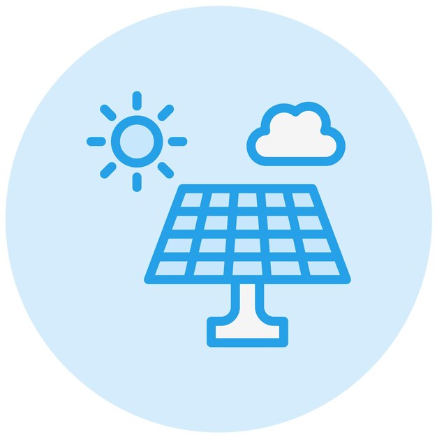 Ilustración del diseño del icono vectorial del panel solar