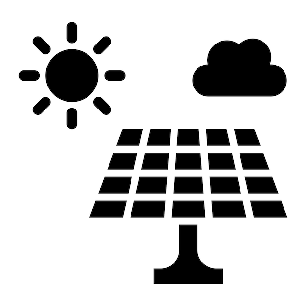 Ilustración del diseño del icono vectorial del panel solar