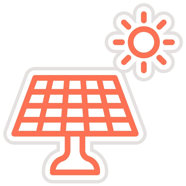 Ilustración del diseño del icono vectorial del panel solar