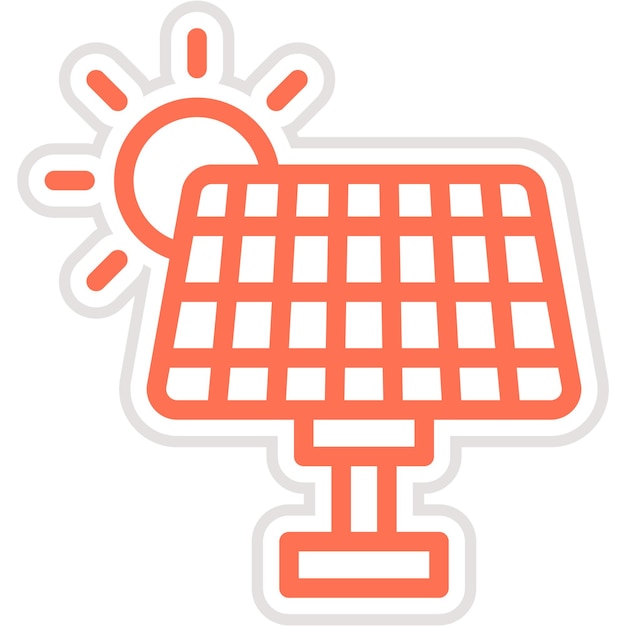 Ilustración del diseño del icono vectorial del panel solar