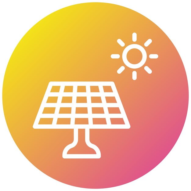 Ilustración del diseño del icono vectorial del panel solar