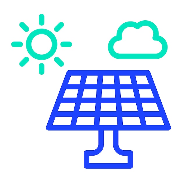 Ilustración del diseño del icono vectorial del panel solar