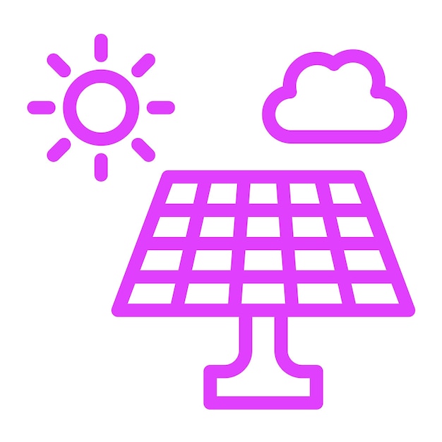 Ilustración del diseño del icono vectorial del panel solar