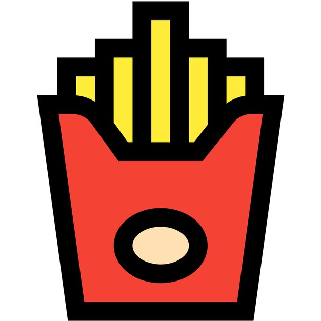 Ilustración del diseño del icono vectorial de las papas fritas