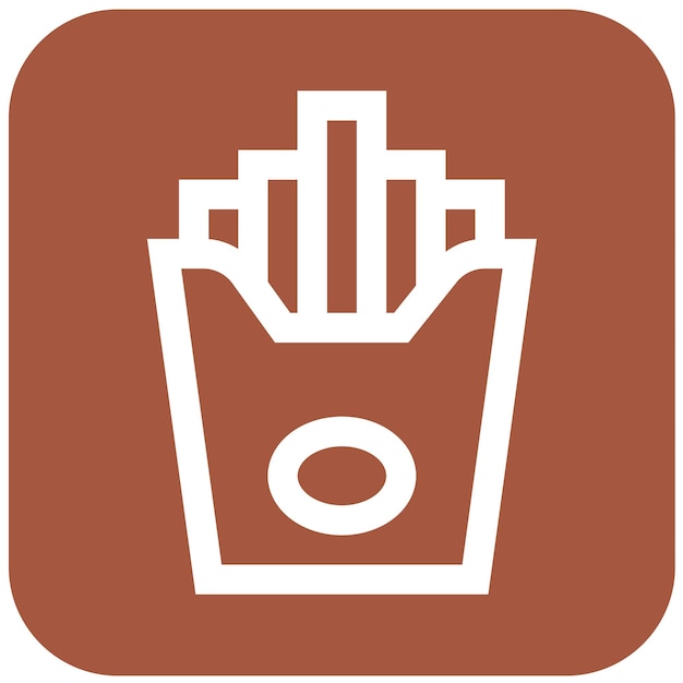 Ilustración del diseño del icono vectorial de las papas fritas