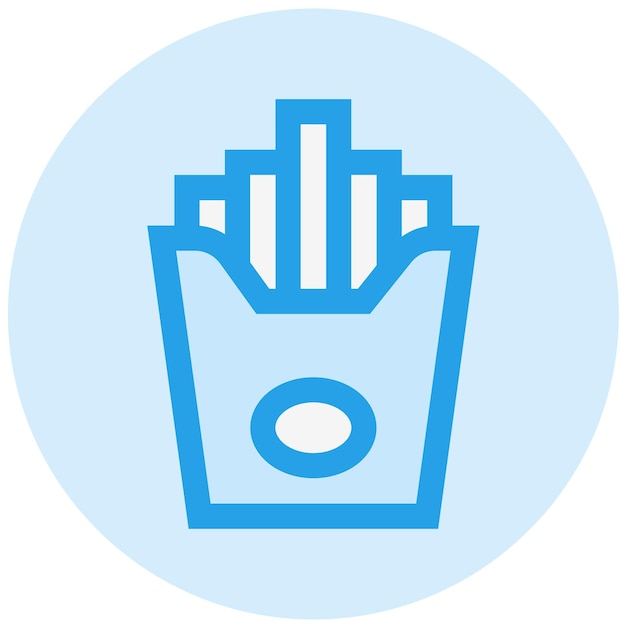 Ilustración del diseño del icono vectorial de las papas fritas