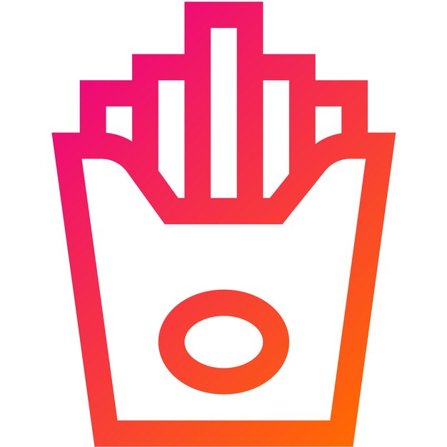 Ilustración del diseño del icono vectorial de las papas fritas