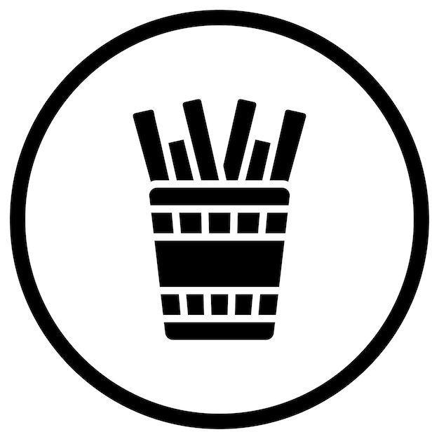 Ilustración del diseño del icono vectorial de las papas fritas