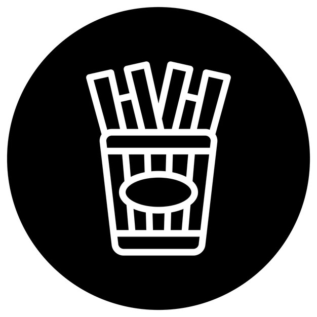Ilustración del diseño del icono vectorial de papas fritas