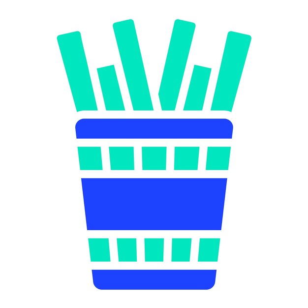 Ilustración del diseño del icono vectorial de las papas fritas