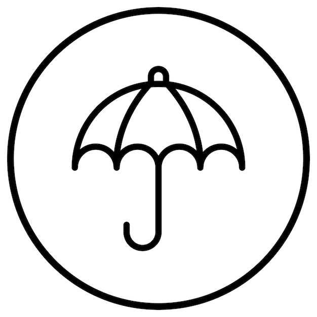 Ilustración del diseño del icono vectorial del paraguas