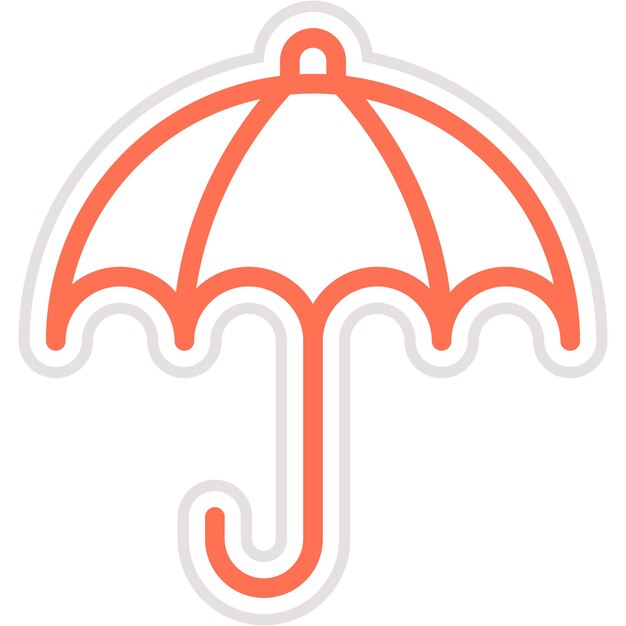 Ilustración del diseño del icono vectorial del paraguas