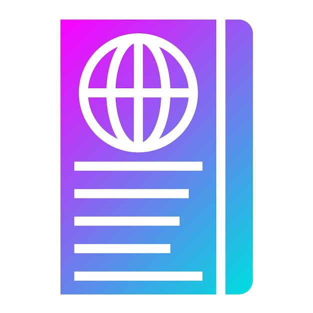Ilustración del diseño del icono vectorial del pasaporte