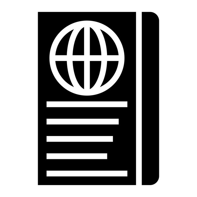 Ilustración del diseño del icono vectorial del pasaporte