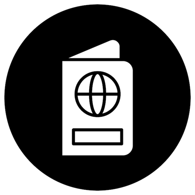 Ilustración del diseño del icono vectorial del pasaporte