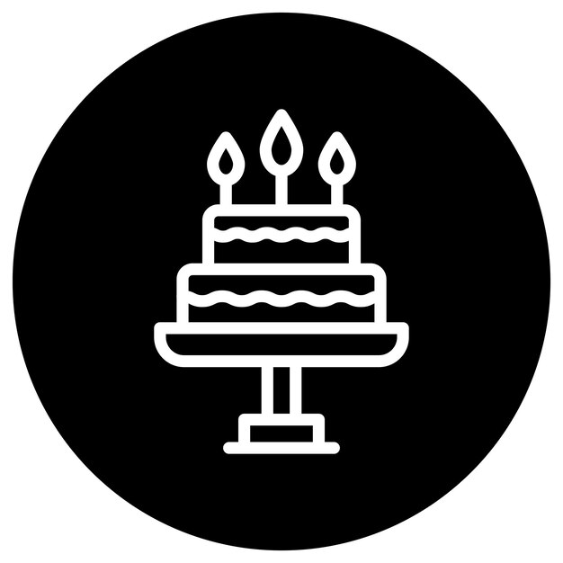 Ilustración del diseño del icono vectorial del pastel de cumpleaños