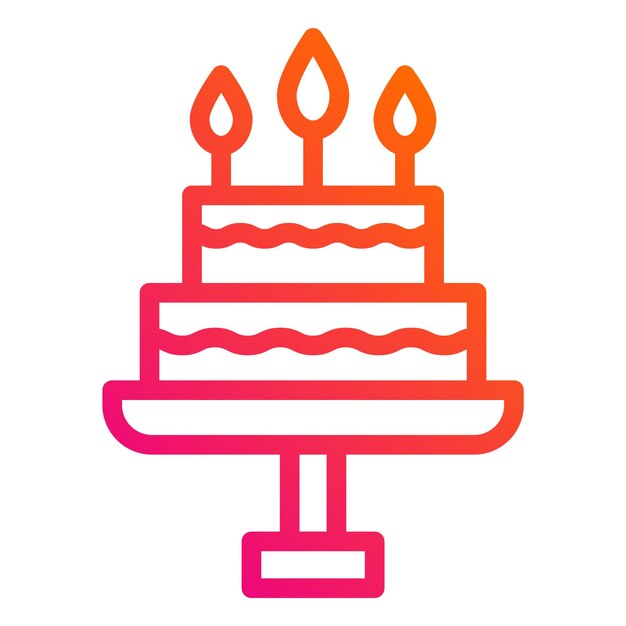 Ilustración del diseño del icono vectorial del pastel