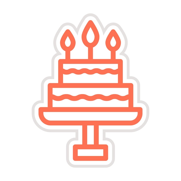 Ilustración del diseño del icono vectorial del pastel