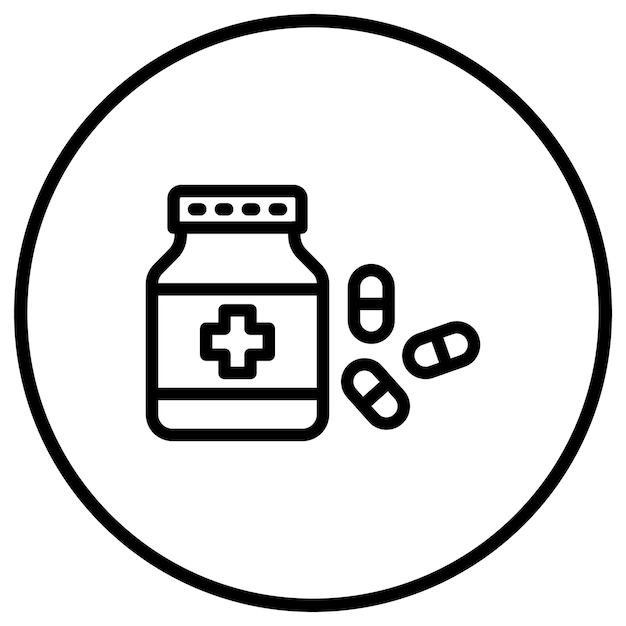 Ilustración del diseño del icono vectorial de las pastillas para dormir