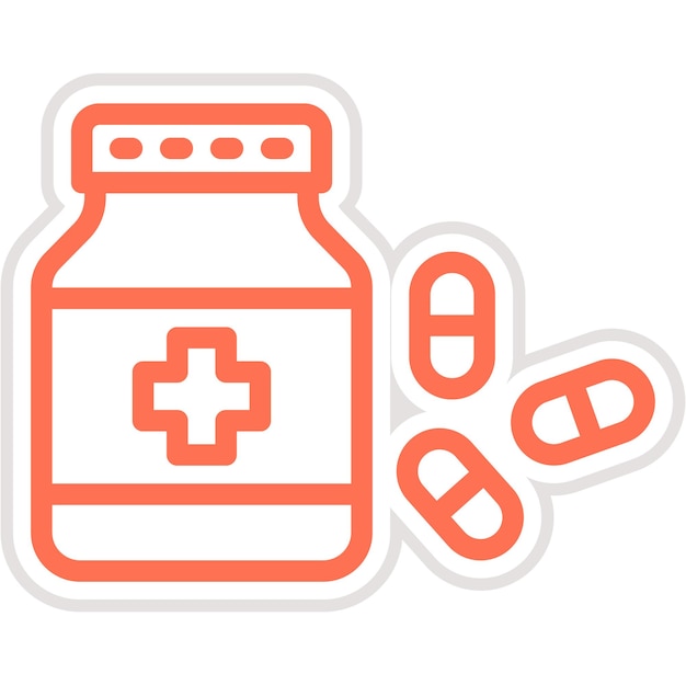 Ilustración del diseño del icono vectorial de las pastillas
