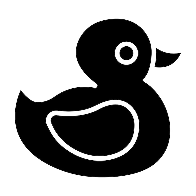 Vector ilustración del diseño del icono vectorial del pato de goma