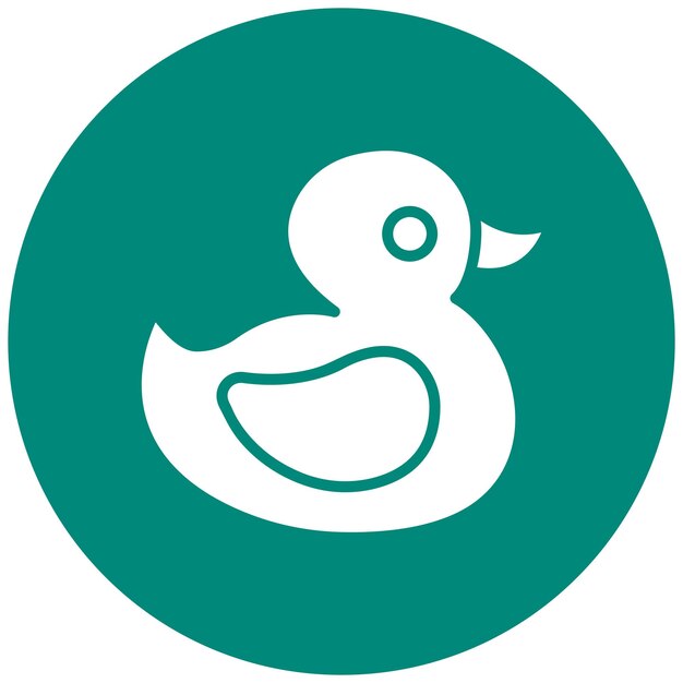 Ilustración del diseño del icono vectorial del pato de goma