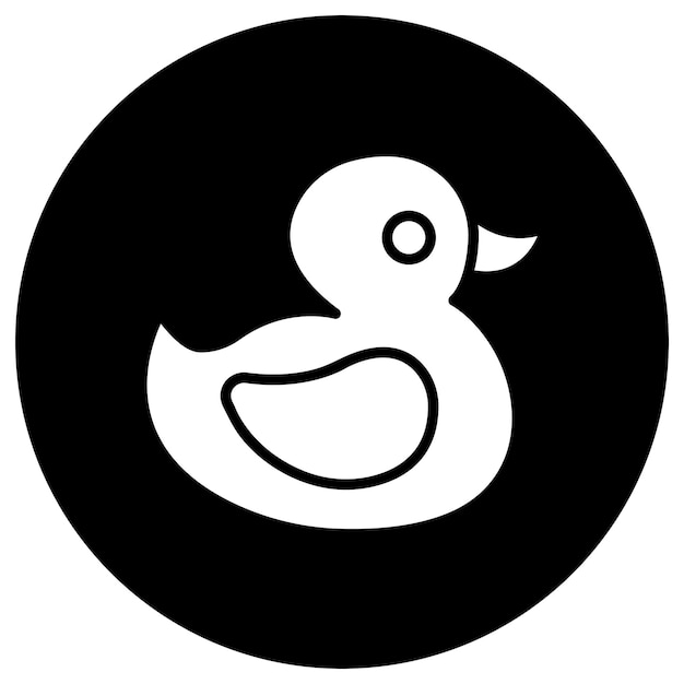 Ilustración del diseño del icono vectorial del pato de goma