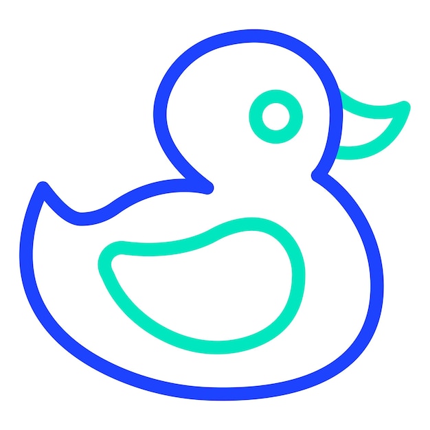 Ilustración del diseño del icono vectorial del pato de goma