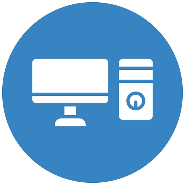 Ilustración del diseño del icono vectorial del PC