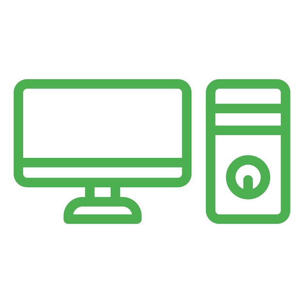 Ilustración del diseño del icono vectorial del PC