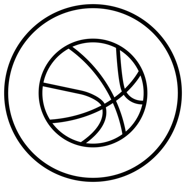 Ilustración del diseño del icono vectorial de la pelota de baloncesto