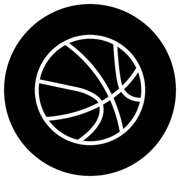 Ilustración del diseño del icono vectorial de la pelota de baloncesto