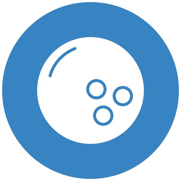 Ilustración del diseño del icono vectorial de la pelota de bolos