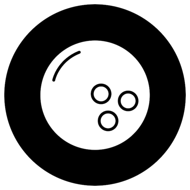 Ilustración del diseño del icono vectorial de la pelota de bolos