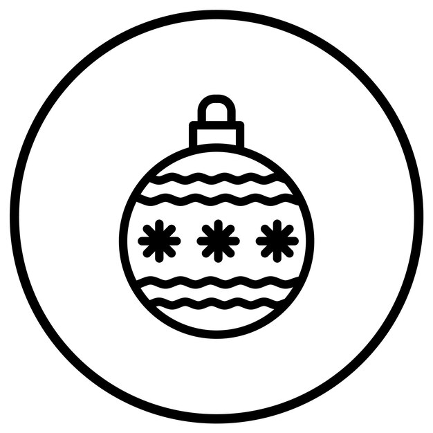 Ilustración del diseño del icono vectorial de la pelota de Navidad