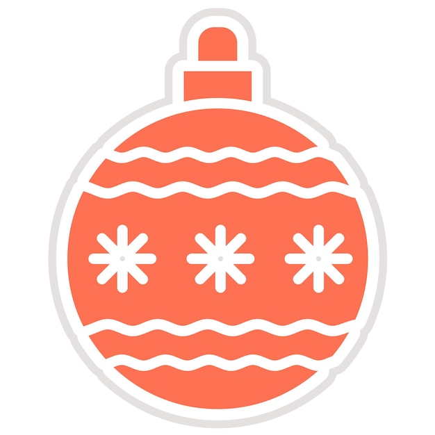 Ilustración del diseño del icono vectorial de la pelota de Navidad