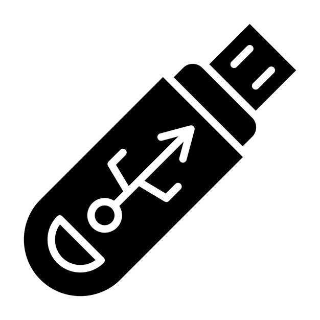 Ilustración del diseño del icono vectorial de Pendrive