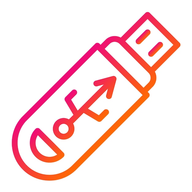 Ilustración del diseño del icono vectorial de Pendrive