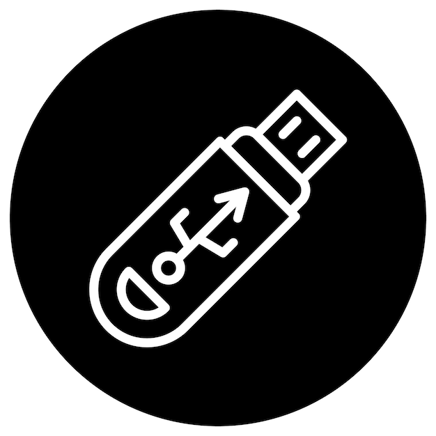 Ilustración del diseño del icono vectorial de Pendrive
