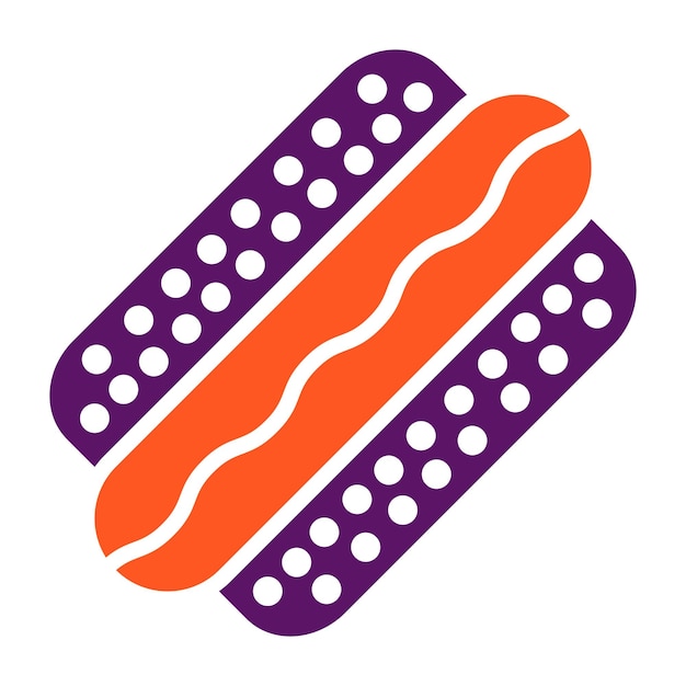 Ilustración del diseño del icono vectorial del perrito caliente