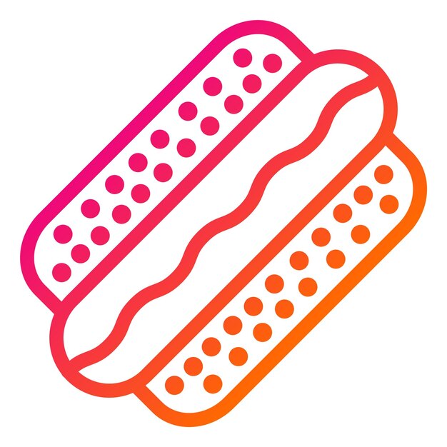 Ilustración del diseño del icono vectorial del perrito caliente