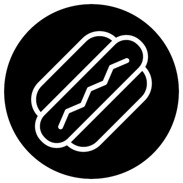 Ilustración del diseño del icono vectorial del perrito caliente