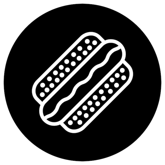 Ilustración del diseño del icono vectorial del perrito caliente