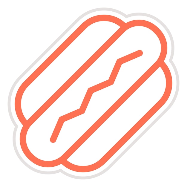 Ilustración del diseño del icono vectorial del perrito caliente