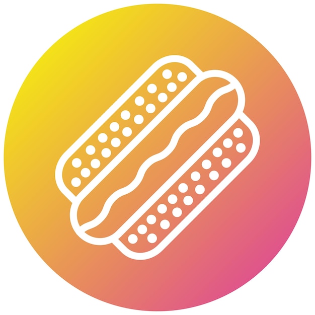 Ilustración del diseño del icono vectorial del perrito caliente